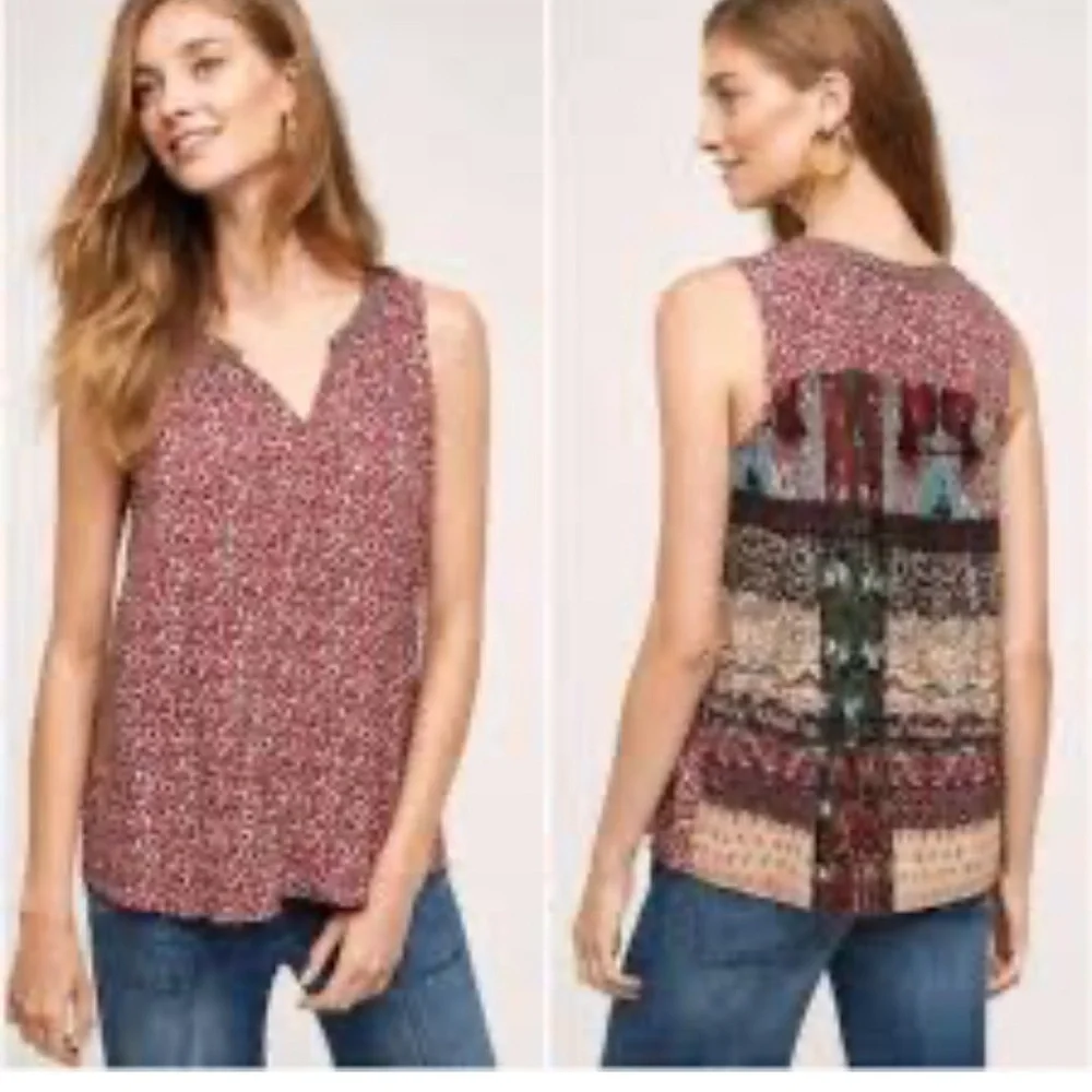 Anthropologie Patchwork Tank Top
Blouse Floral Mixed Print - Picture 1 of 8